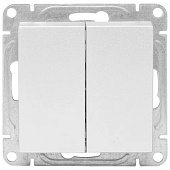  Выключатель встраиваемый 2 клавиши, цвет алюминий, EKF Эпика 