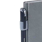 Блокнот А5 135x212мм BRAUBERG Edge, под кожу, резинка, держатель, 80л, клетка, серый, 117146 