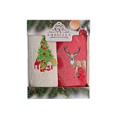  Комплект полотенец Праздничное, 40х60 см, вафля, 2 предмета 