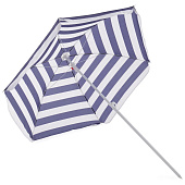  Зонт пляжный с наклонным механизмом d=140см h=150см, бело-синяя полоска  арт.10123-1829 