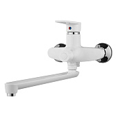 Смеситель для ванны с длинным изливом из высокопрочного пластика белый PL6-006E РМС Смеситель для ванны с длинным изливом из высокопрочного пластика белый PL6-006E РМС