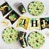 Набор бумажной посуды "Авокадо", 6 тарелок, 6 стаканов, 1 гирлянда 6853478 Набор бумажной посуды "Авокадо", 6 тарелок, 6 стаканов, 1 гирлянда 6853478