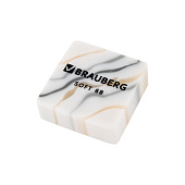 Ластики BRAUBERG "MARBLE", НАБОР 6 штук, 34х34х11 мм, квадратные, блистер, 272735