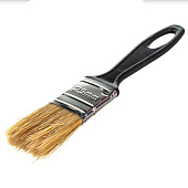 Кисть плоская Стандарт 25х6мм, натуральная щетина, черная пластиковая ручка, АКОР Кисть плоская Стандарт 25х6мм, натуральная щетина, черная пластиковая ручка, АКОР