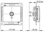 Розетка телевизионная встраиваемая, цвет бежевый, SE AtlasDesign Розетка телевизионная встраиваемая, цвет бежевый, SE AtlasDesign