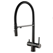 Смеситель для кухни Neosteel с гибким изливом черный 3188611SSMBB Gross Aqua