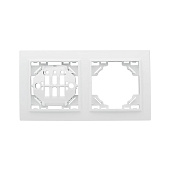 Рамка для розеток и выключателей, 2 поста, цвет белый, EKF Минск Рамка для розеток и выключателей, 2 поста, цвет белый, EKF Минск