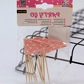  Набор шпажек для канапе 12 шт. "Cute peas", pink (85 мм) 