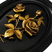 Панно интерьерное Золотые розы, 18х3х23 см, полистоун, чёрный, 10203973 Панно интерьерное Золотые розы, 18х3х23 см, полистоун, чёрный, 10203973