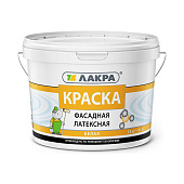  Краска латексная фасадная Белый Лакра 14кг 