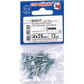 Винт оцинк.пот. DIN 965  М 4х25 (12шт)