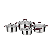 Кастрюля c крышкой 18х8,5 см. 2,1 л. нерж. сталь Тофу / Toffee Es TOFL18BE101