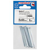 Винт оцинк.пот. DIN 965 М 5х60 (6шт) Винт оцинк.пот. DIN 965 М 5х60 (6шт)