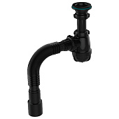 Сифон для раковины Aquant 1 1/4"х40 гибкая труба 40х40/50 черный S1083 Сифон для раковины Aquant 1 1/4"х40 гибкая труба 40х40/50 черный S1083
