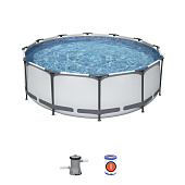56260 Бассейн каркасный круглый, 366x100см, 9150л, фильтр-насос арт. 58148 в комплекте, 56260 BESTWAY 56260 Бассейн каркасный круглый, 366x100см, 9150л, фильтр-насос арт. 58148 в комплекте, 56260 BESTWAY