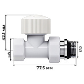 Набор термостатический прямой Royal Thermo Design 1/2"М30х1,5 белый