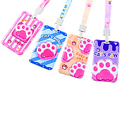  Бейдж вертикальный, 70х110 мм, Лапки, на шнурке, микс 4 дизайна, картонная упаковка, M-4852 