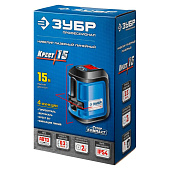 Нивелир лазерный, суперкомпакт, 15м, точн. +/-0,3 мм/м, держатель ЗУБР КРЕСТ-15 Нивелир лазерный, суперкомпакт, 15м, точн. +/-0,3 мм/м, держатель ЗУБР КРЕСТ-15