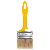  Кисть плоская Эмали 70х12мм, натуральная щетина, желтая пластиковая ручка, АКОР 