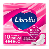 Гигиенические прокладки Libretta Ультра нормал с мягк. поверх. 10шт. 
