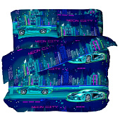  Комплект постельного белья Sateen De Luxe Детский бязь Неоновый проспект 