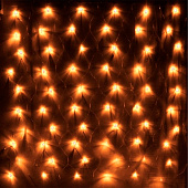 Гирлянда для дома СЕТКА ш1,5х в1,5м 120 ламп LED, прозр.пров.,8 реж, IP-20, Теплый белый