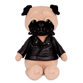  Мягкая игрушка Mopsy, мопс Мопси в кожаной куртке, 20 см, в коробке 