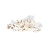  Зажим шторный на рейку "U- шина" с бегунком белый (20 шт) в упак. 