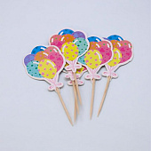  Набор шпажек для торта 12 шт. "Festive balloons" (8 см) 