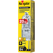 Лампа галоген. Navigator JC 20Вт CL 12В G4