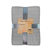  Покрывало 200х220 Полоска фланелевое серый 