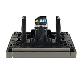 Розетка компьютерная встраиваемая RJ45 UTP cat 5e, цвет сталь, IEK FORTE&PIANO