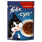 Влажный корм FELIX суп с говядиной 48г