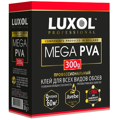  Клей обойный LUXOL MEGA PVA Professional 300 г 