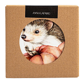 Подставка под кружку Autumn forest 11 см, квадратная, белая, Еж ANLAF-YUXIN-141 Подставка под кружку Autumn forest 11 см, квадратная, белая, Еж ANLAF-YUXIN-141