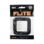 Рамка для розеток и выключателей, 1 пост, цвет черный, IEK FLITE