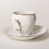 Чашка 240 мл с блюдцем 160 мм высокая Thun Bernadotte, декор "Отводка золото" БТФ0172 Чашка 240 мл с блюдцем 160 мм высокая Thun Bernadotte, декор "Отводка золото" БТФ0172