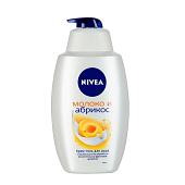  Гель для душа Nivea женский  Молоко и абрикос 750мл 