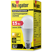  Лампа LED 15Вт E27 груша 2700К/Navigator 