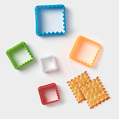 Набор форм для печенья «Квадрат», 5 шт, 8х8х3,5 см, МИКС 114628 Набор форм для печенья «Квадрат», 5 шт, 8х8х3,5 см, МИКС 114628