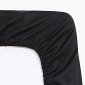  Простыня на резинке 200х200 сатин черный 