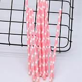  Трубочки одноразовые для напитков 12 шт. "Cute peas", pink (200 мм) 