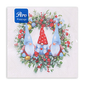  Салфетки бумажные Pero Prestige 3-х сл 33х33 НГ Хранители рождества 20шт Арт.2944 