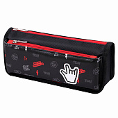 Пенал мягкий ЮНЛАНДИЯ, 2 отделения, полиэстер, Cool vibes, черный, 21х9х6 см, 271573 Пенал мягкий ЮНЛАНДИЯ, 2 отделения, полиэстер, Cool vibes, черный, 21х9х6 см, 271573