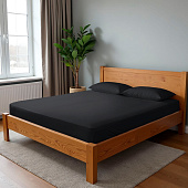 Простыня на резинке 140х200х20 цвет черный арт.4069 Простыня на резинке 140х200х20 цвет черный арт.4069