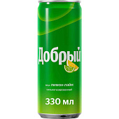 Газированный напиток Добрый лимон лайм 0,33л ж/б