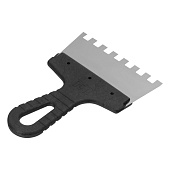 Шпатель зубчатый 150мм, зуб 10х10мм, пластмассовая ручка, нержавеющая сталь Шпатель зубчатый 150мм, зуб 10х10мм, пластмассовая ручка, нержавеющая сталь