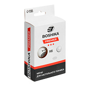  Набор мячей для настольного тенниса BOSHIKA Expert 3, d=40+ мм, 6 шт., белый 