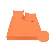  Простыня на резинке 200х200 сатин оранж 