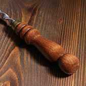  Шампур плоский узбекский для шашлыка с деревянной ручкой 50см   3815913 